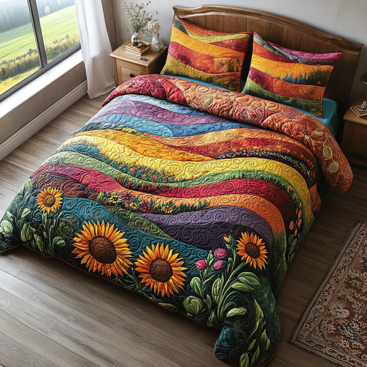Radiant Meadows 3-Piece Quilted Bedding Set NCU0DV4147