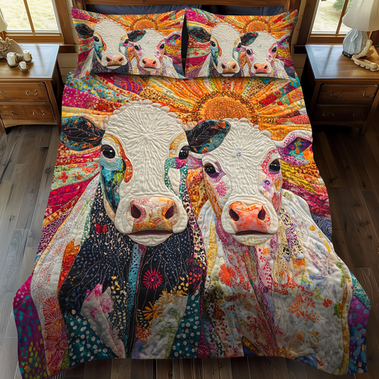 Radiant Moo 3-Piece Quilted Bedding Set NCU0VH1486