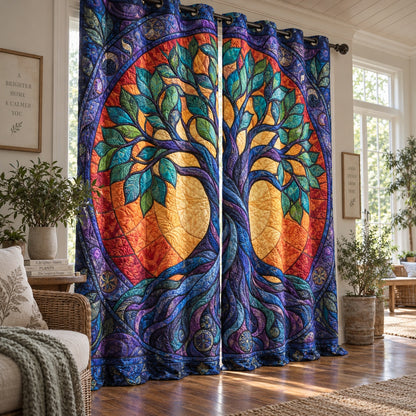 Radiant Mosaic Branches Quilted Curtains NCU0VL3994