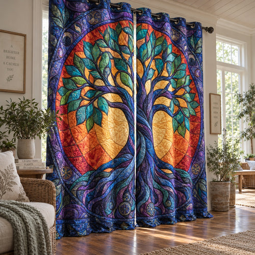 Radiant Mosaic Branches Quilted Curtains NCU0VL3994