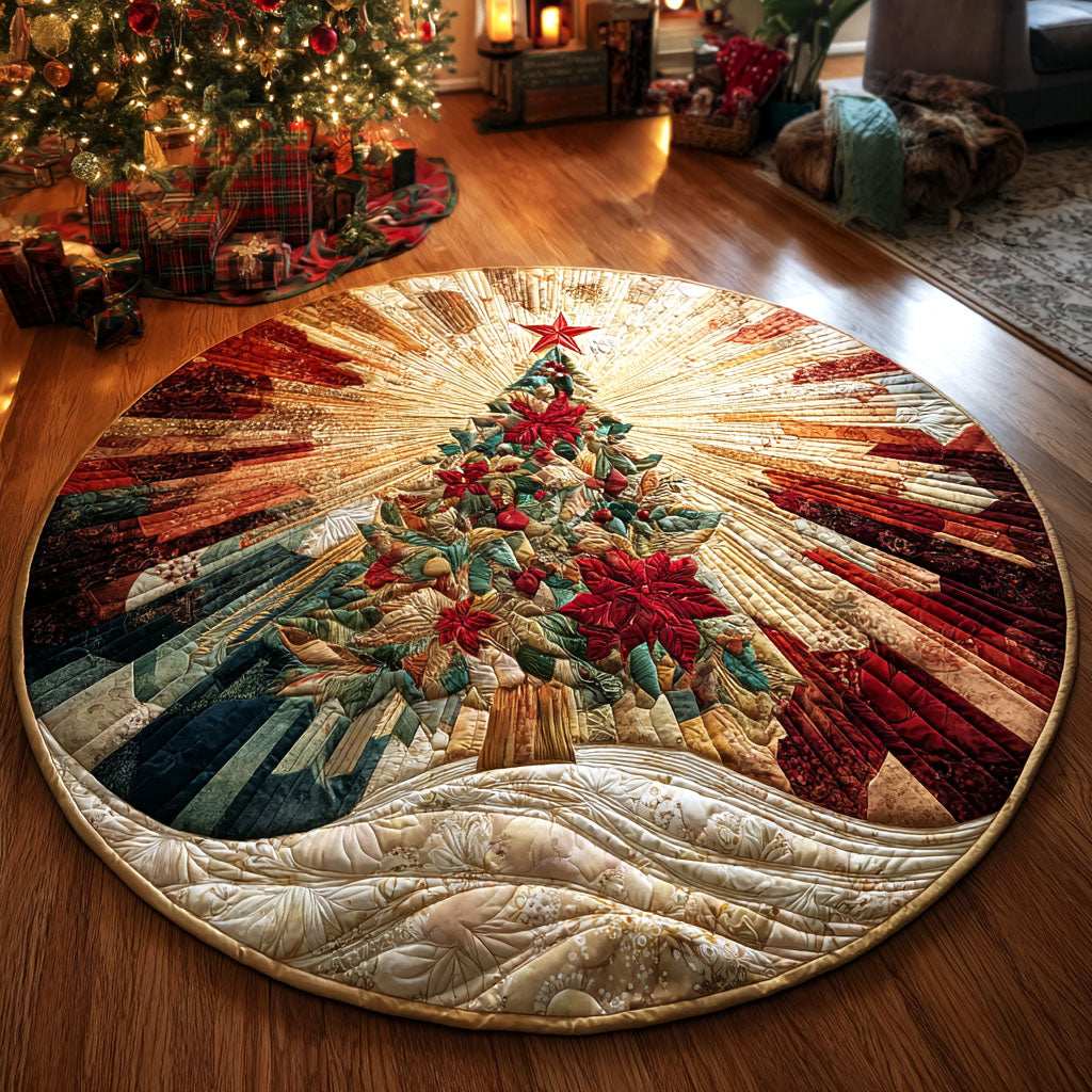 Radiant Noel Tree Quilted Round Mat NCU0TV297