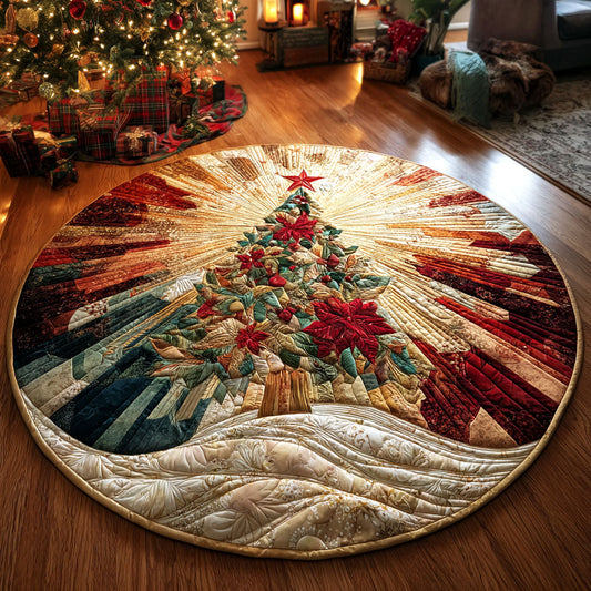 Radiant Noel Tree Quilted Round Mat NCU0TV297
