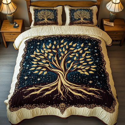 Radiant Oak 3-Piece Quilted Bedding Set NCU0VH1698