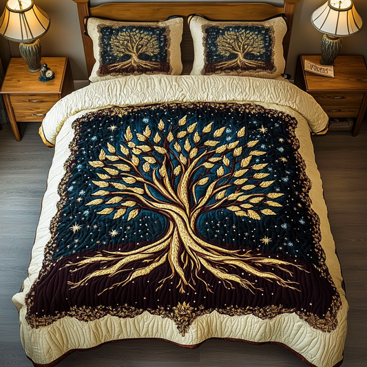 Radiant Oak 3-Piece Quilted Bedding Set NCU0VH1698