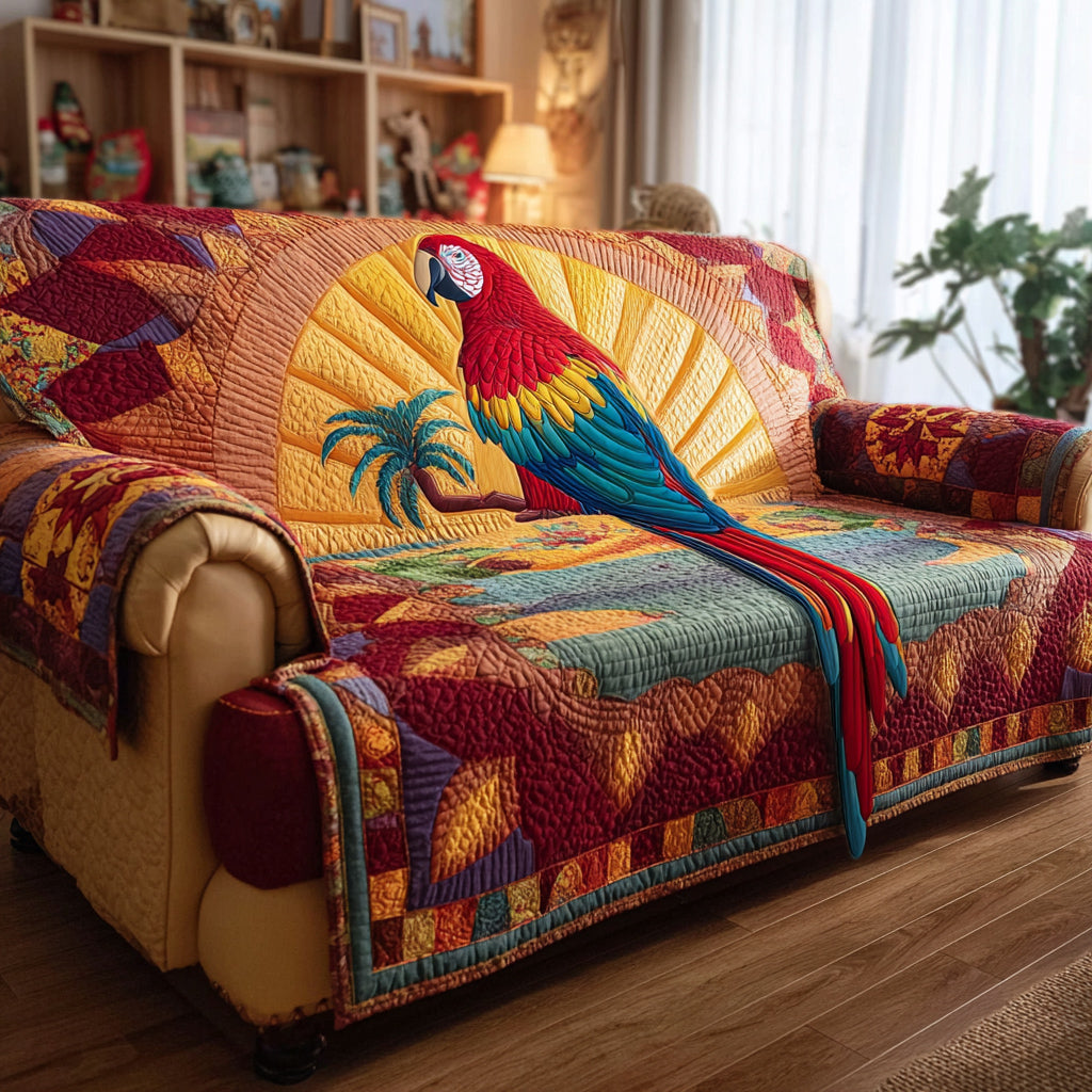 Radiant Parrot Vista Quilted Sofa Cover NCU0HH1601