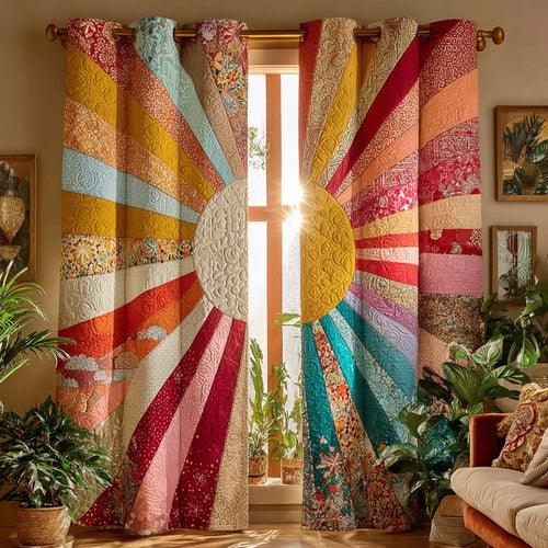Radiant Pastel Rays Quilted Curtains NCU0XD2043