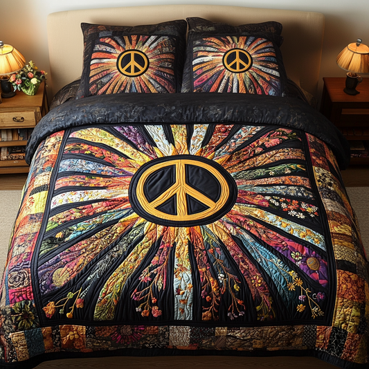 Radiant Peace 3-Piece Quilted Bedding Set NCU0VH1801
