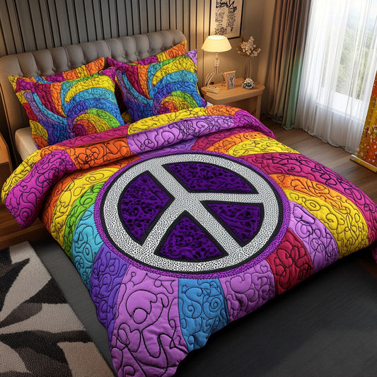 Radiant Peaceburst 3-Piece Quilted Bedding Set NCU0NT5763