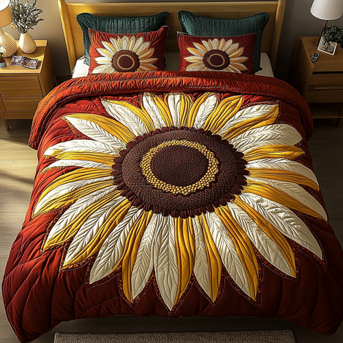 Radiant Petals 3-Piece Quilted Bedding Set NCU0DK3632