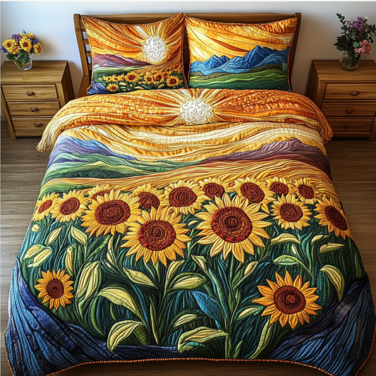 Radiant Petals 3-Piece Quilted Bedding Set NCU0DK4616