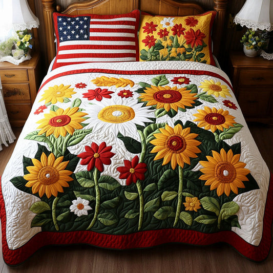 Radiant Petals 3-Piece Quilted Bedding Set NCU0PT3131
