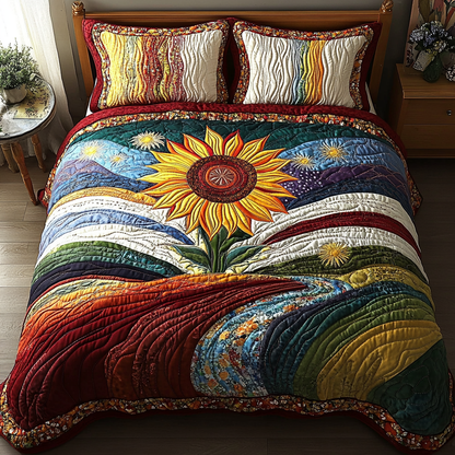 Radiant Petals 3-Piece Quilted Bedding Set NCU0DV3336