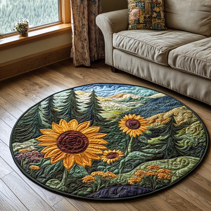 Radiant Petals Quilted Round Mat NCU0DV3278
