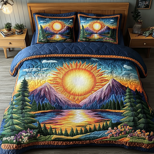 Radiant Pines 3-Piece Quilted Bedding Set NCU0VL2228