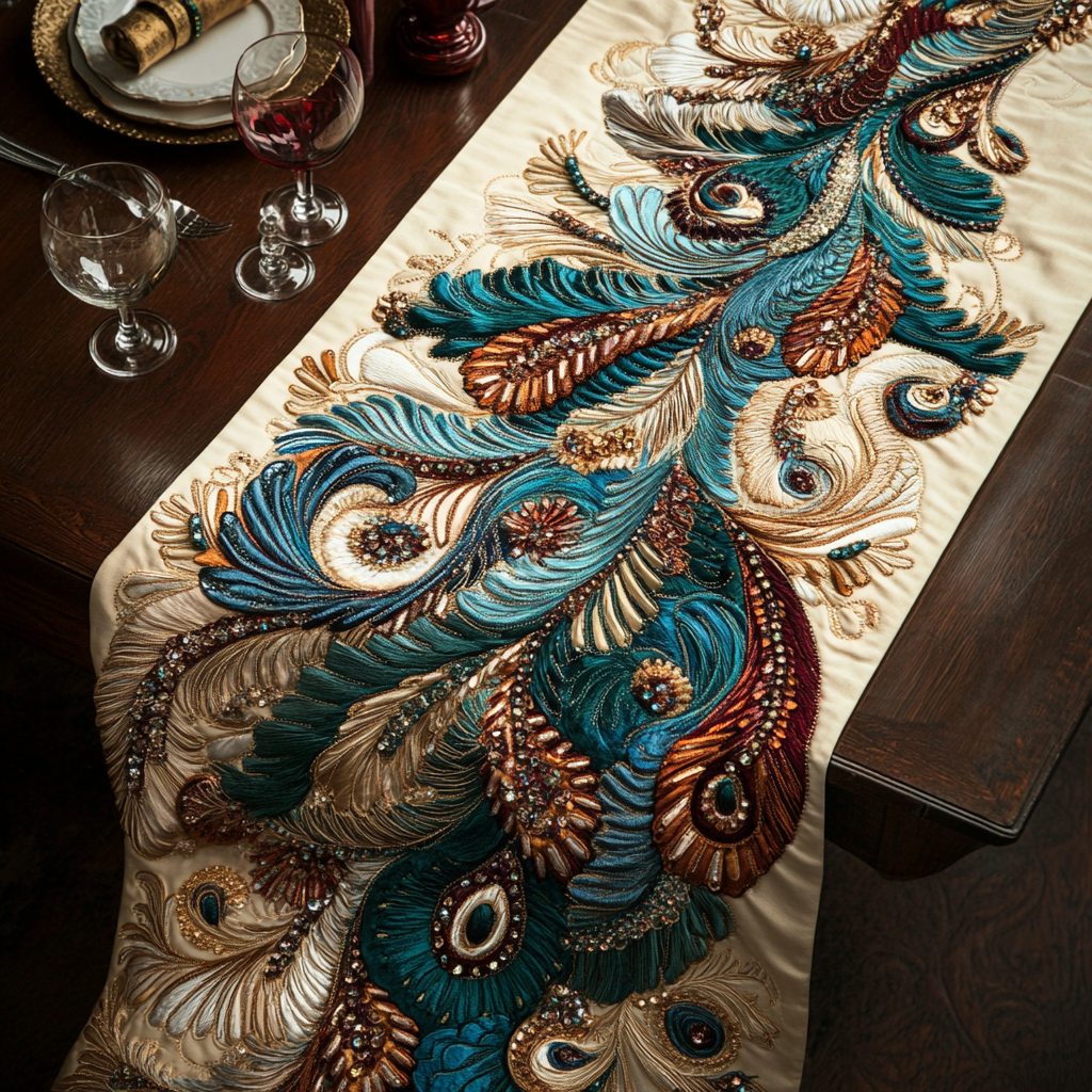 Radiant Plumage Quilted Table Runner NCU0VH5517