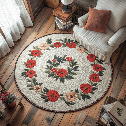 Radiant Poppy Pathway Quilted Round Mat NCU0XD140