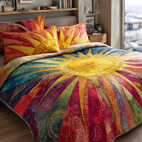 Radiant Rays 3-Piece Quilted Bedding Set NCU0VL3424
