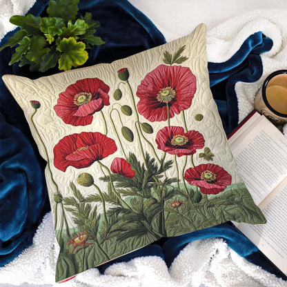 Radiant Red Poppies Quilted Pillow Case NCU0NT1088