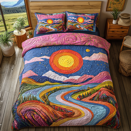 Radiant River 3-Piece Quilted Bedding Set NCU0VL1026