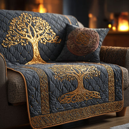 Radiant Roots Quilted Sofa Cover NCU0TV579