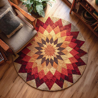 Radiant Starburst Quilted Round Mat NCU0XD147