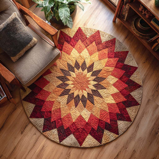 Radiant Starburst Quilted Round Mat NCU0XD147