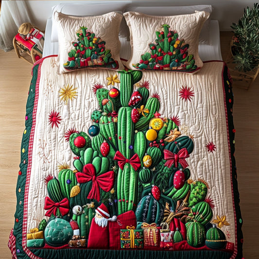Radiant Succulents 3-Piece Quilted Bedding Set NCU0PT2570