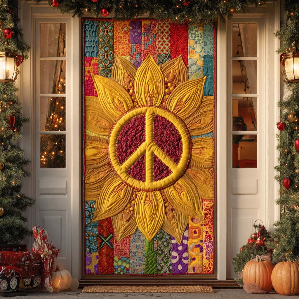Radiant Sunflower Peace Quilted Door Cover NCU0XD1612