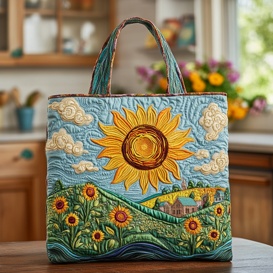Radiant Sunflower Quilted Tote Bag NCU0VL2726