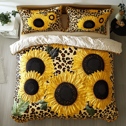Radiant Sunflowers 3-Piece Quilted Bedding Set NCU0DK6199