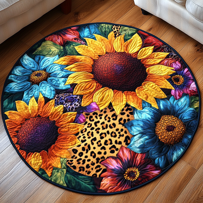 Radiant Sunflowers Quilted Round Mat NCU0DV1026