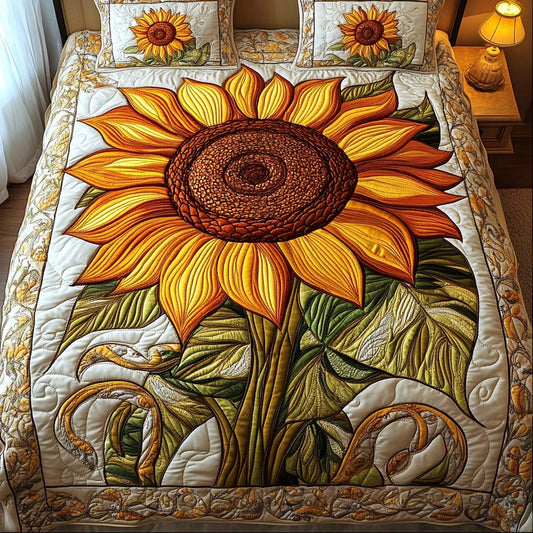 Radiant Sunlight Bliss 3-Piece Quilted Bedding Set NCU0NT2383