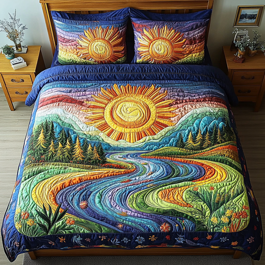 Radiant Sunrise 3-Piece Quilted Bedding Set NCU0DK4310