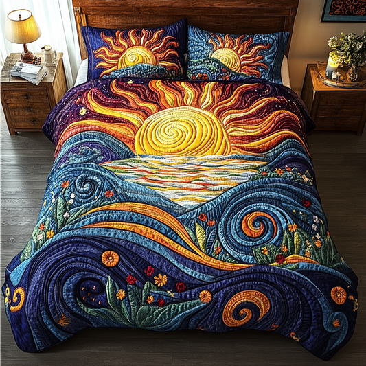 Radiant Sunrise 3-Piece Quilted Bedding Set NCU0DK7680
