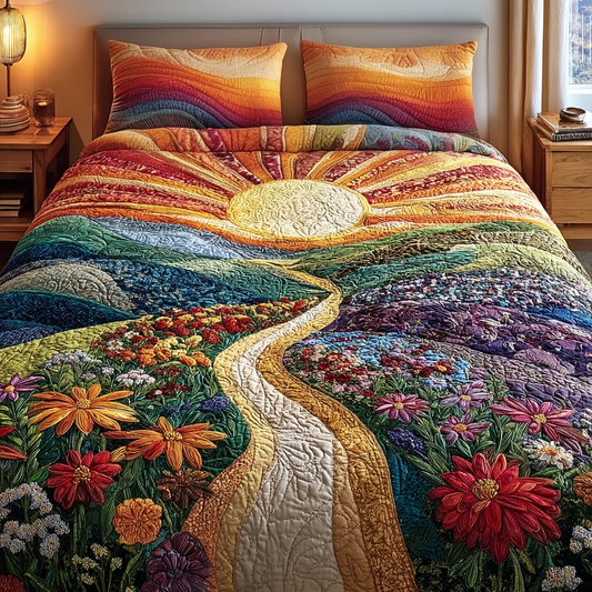 Radiant Sunrise 3-Piece Quilted Bedding Set NCU0VH5752