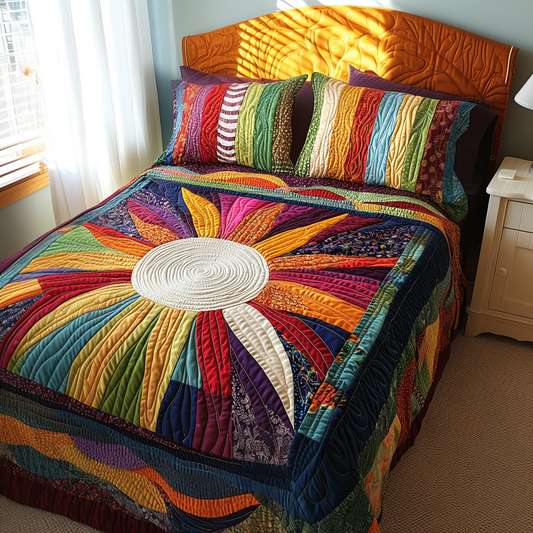 Radiant Sunrise 3-Piece Quilted Bedding Set NCU0VL911