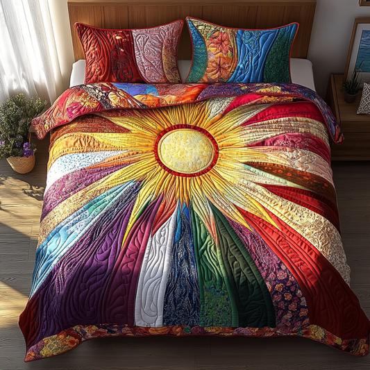 Radiant Sunrise 3-Piece Quilted Bedding Set NCU0VL924
