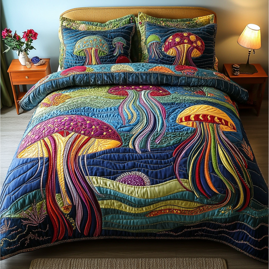 Radiant Tentacles 3-Piece Quilted Bedding Set NCU0DK6291