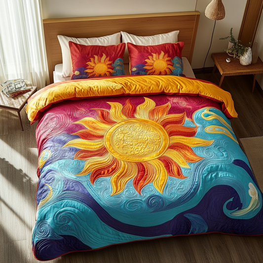 Radiant Tides 3-Piece Quilted Bedding Set NCU0VH3691