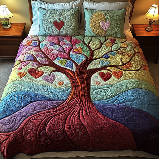 Radiant Tree 3-Piece Quilted Bedding Set NCU0VH1375
