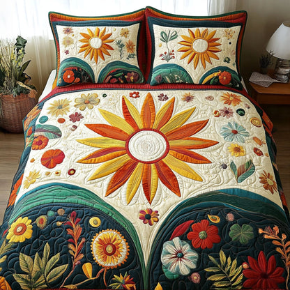 Radiant Vibes 3-Piece Quilted Bedding Set NCU0PT5399