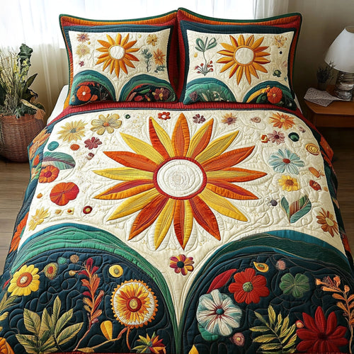 Radiant Vibes 3-Piece Quilted Bedding Set NCU0PT5399