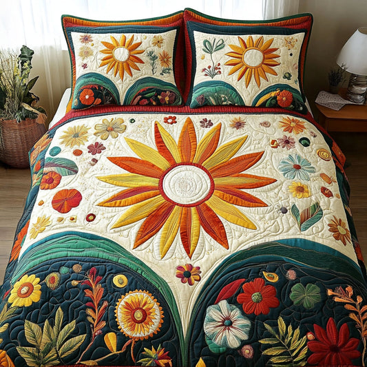 Radiant Vibes 3-Piece Quilted Bedding Set NCU0PT5399