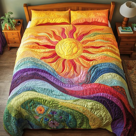 Radiant Waves 3-Piece Quilted Bedding Set NCU0VH3284