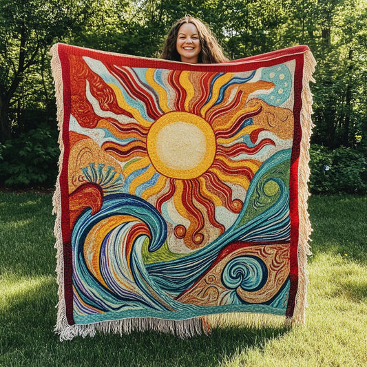 Radiant Waves Woven Sofa Blanket NCU0PT4933
