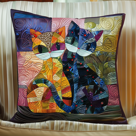 Rainbow Cat Mosaic Quilted Pillow Case NCU0NT060