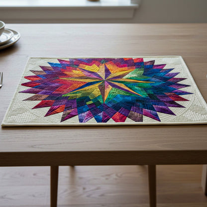 Rainbow Star Christmas Quilted Placemat NCU0NT10003
