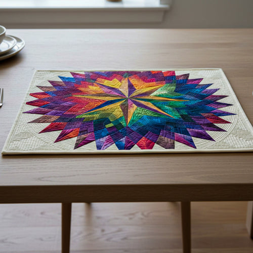 Rainbow Star Christmas Quilted Placemat NCU0NT10003