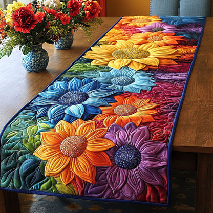 Rainbow Blooms Quilted Table Runner NCU0NT5662