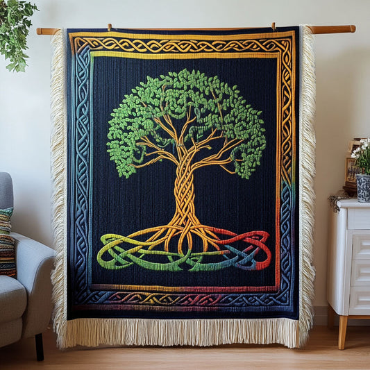 Rainbow Celtic Tree Woven Sofa Blanket NCU0NT4781